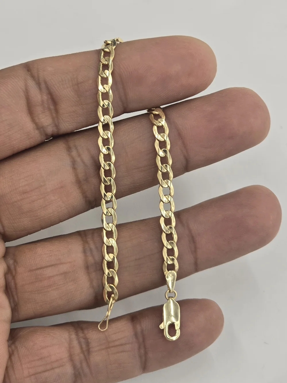 10k Real Gold Cuban Bracelet 4.2 Mm 7 INCHE